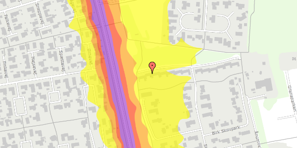 Trafikstøjkort på Birk Skovpark 24, 6900 Skjern