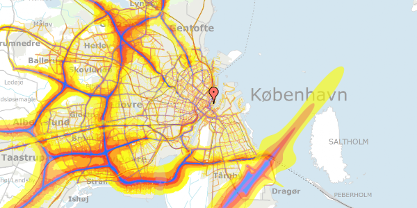 Trafikstøjkort på Østergade 13A, 2. , 1100 København K