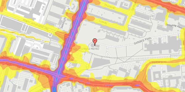 Trafikstøjkort på P. Andersens Vej 17, 2000 Frederiksberg