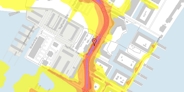 Trafikstøjkort på Støberigade 8, 4. 25, 2450 København SV