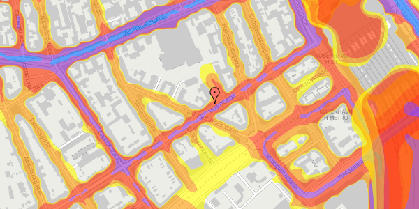 Trafikstøjkort på Istedgade 22, 1650 København V