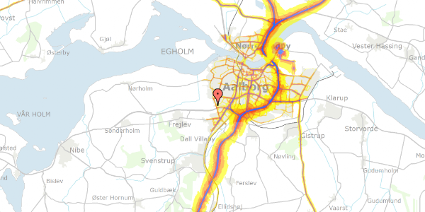 Trafikstøjkort på Anna Anchers Vej 86, 2. th, 9200 Aalborg SV