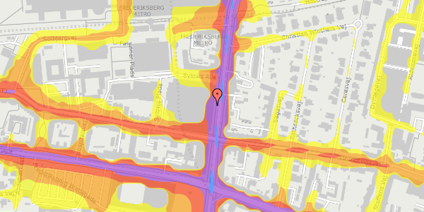 Trafikstøjkort på Falkoner Alle 9, 7. , 2000 Frederiksberg