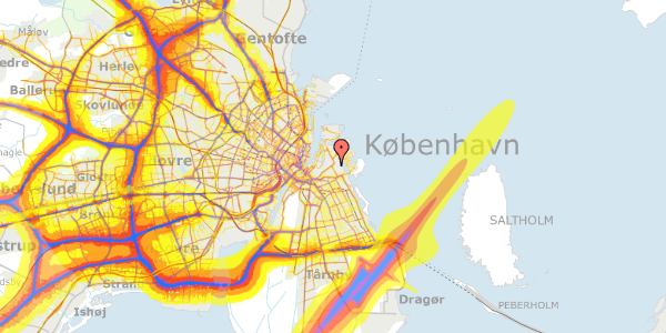 Trafikstøjkort på Kløvermarksvej 70D, 2300 København S