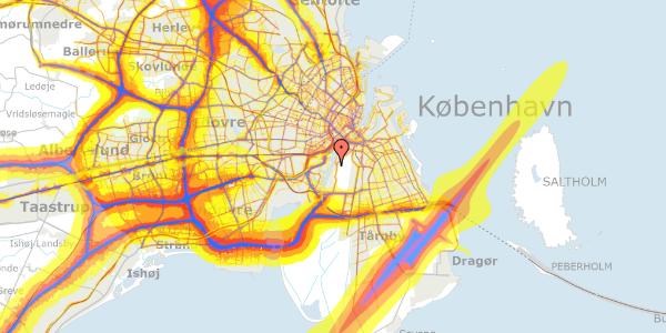 Trafikstøjkort på Islands Brygge 92, 13. th, 2300 København S