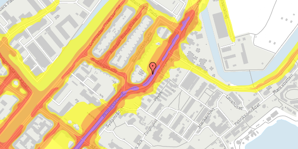 Trafikstøjkort på Prinsessegade 63, 6. , 1422 København K