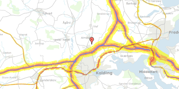 Trafikstøjkort på Nordager 15, 6000 Kolding