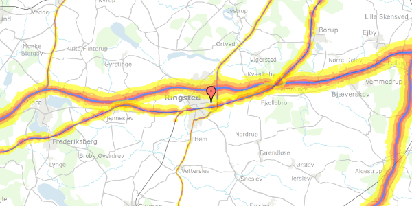 Trafikstøjkort på Tranevej 4, 4100 Ringsted