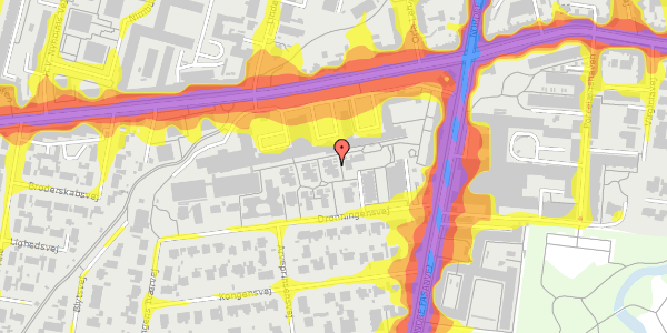 Trafikstøjkort på Dronningensvej 14B, 1. mf, 2000 Frederiksberg