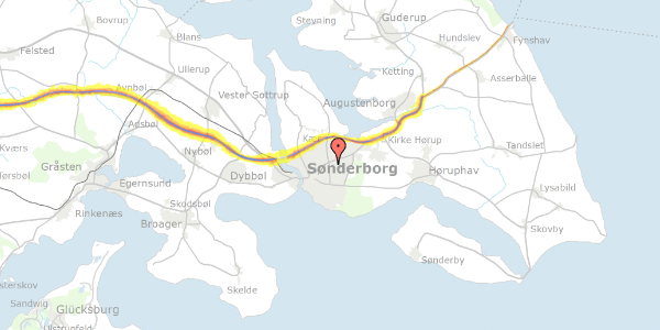 Trafikstøjkort på Grundtvigs Alle 174, 6400 Sønderborg