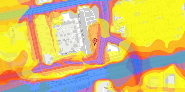 Trafikstøjkort på Glostrup Shoppingcenter 73, 2600 Glostrup