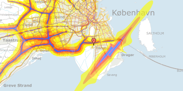 Trafikstøjkort på Richard Mortensens Vej 10T, 2300 København S