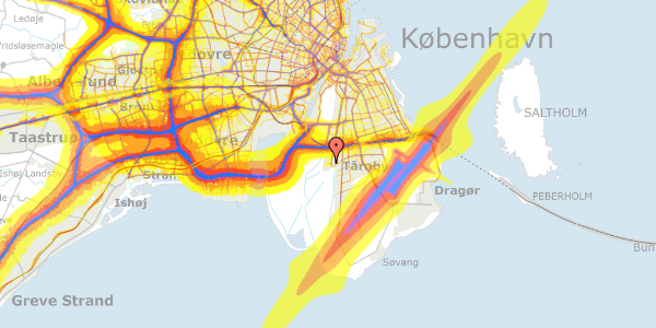 Trafikstøjkort på Richard Mortensens Vej 53, 5. mf, 2300 København S