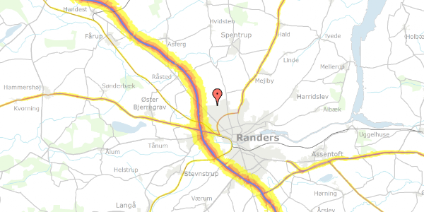 Trafikstøjkort på Kong Olafs Vej 20, 8920 Randers NV