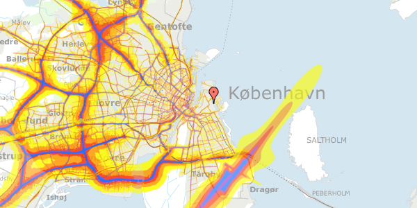 Trafikstøjkort på Rosengang 10, 2300 København S