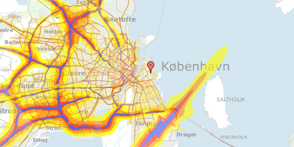 Trafikstøjkort på Rosengang 14, 2300 København S