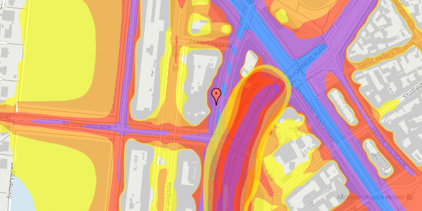 Trafikstøjkort på Vester Farimagsgade 29, 1. th, 1606 København V