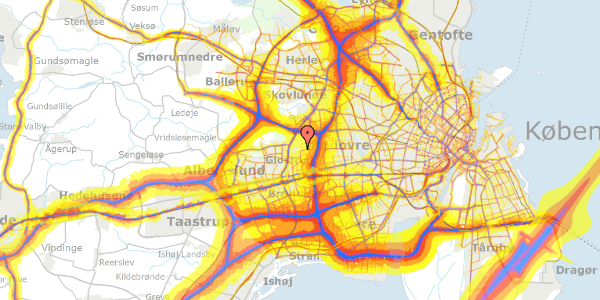 Trafikstøjkort på Byskoven 50, 2600 Glostrup