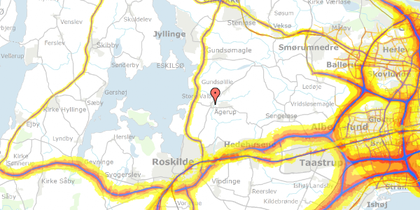 Trafikstøjkort på Ellekærvej 7, 4000 Roskilde