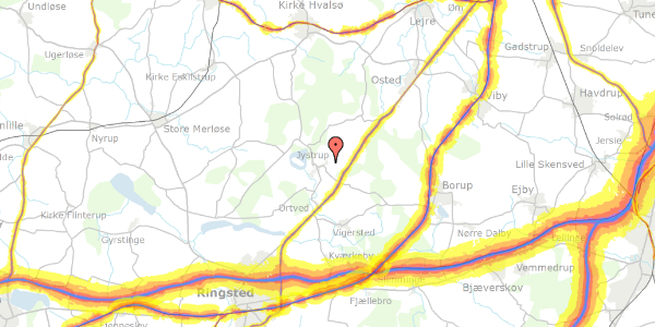 Trafikstøjkort på Bymarken 28, 4174 Jystrup Midtsj