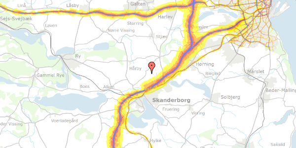 Trafikstøjkort på Gl Stillingvej 2, 8660 Skanderborg