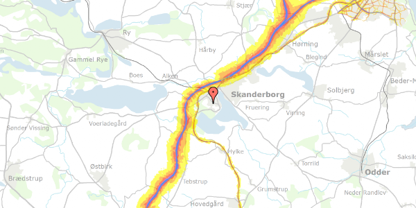 Trafikstøjkort på Sortesøvej 9, . 3, 8660 Skanderborg