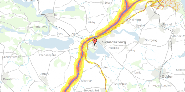 Trafikstøjkort på Sortesøvej 13, . 2, 8660 Skanderborg