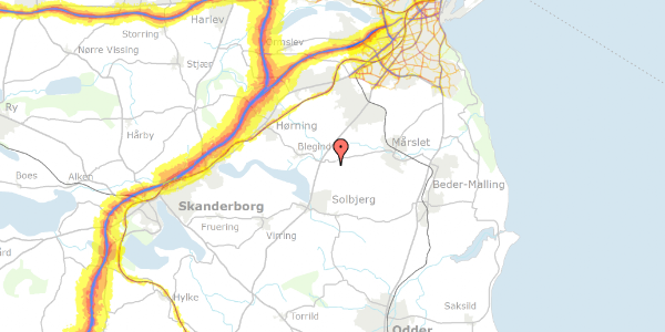 Trafikstøjkort på Tisetvej 20, 8355 Solbjerg