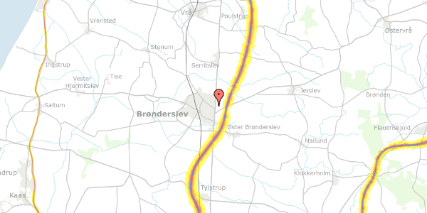 Trafikstøjkort på Eventyrvej 6, 1. , 9700 Brønderslev