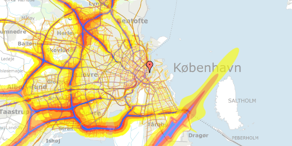 Trafikstøjkort på Store Strandstræde 9, 1. , 1255 København K