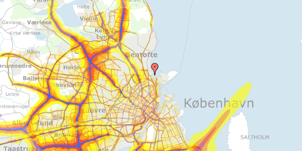 Trafikstøjkort på Strandpromenaden 59, 2. , 2100 København Ø