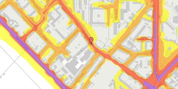 Trafikstøjkort på Guldbergsgade 29, 1. , 2200 København N