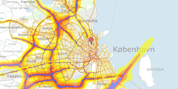 Trafikstøjkort på Edel Sauntes Allé 6, 1. , 2100 København Ø