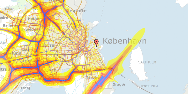 Trafikstøjkort på Kløvermarksvej 70G, 2300 København S