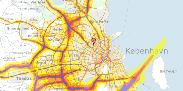 Trafikstøjkort på Vibevej 27, 1. th, 2400 København NV