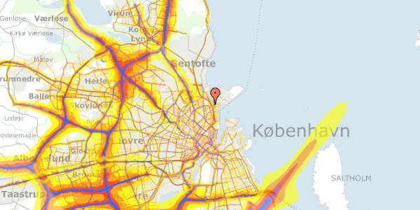 Trafikstøjkort på Middelfartgade 15, st. , 2100 København Ø