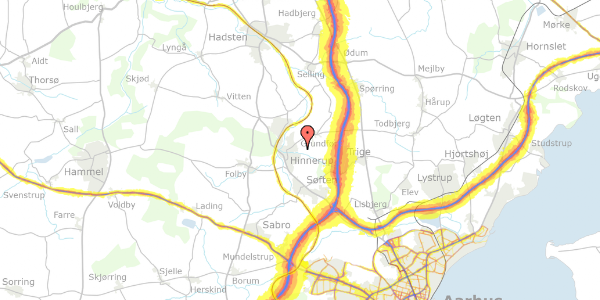 Trafikstøjkort på Humlehaven 88, 8382 Hinnerup