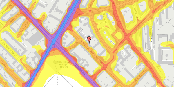 Trafikstøjkort på Prinsesse Charlottes Gade 34, st. , 2200 København N