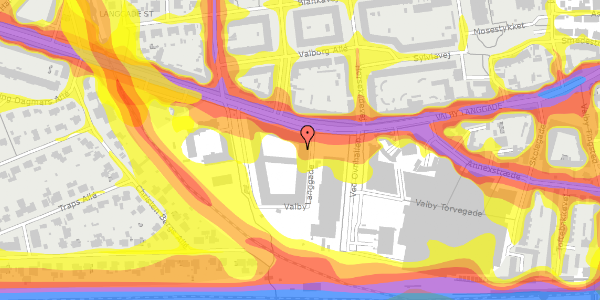 Trafikstøjkort på Valby Langgade 97, st. 27, 2500 Valby