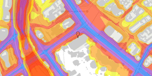 Trafikstøjkort på Vesterbrogade 1E, 1. th, 1620 København V