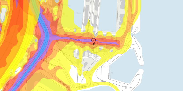 Trafikstøjkort på Indiavej 7, 3. , 2100 København Ø