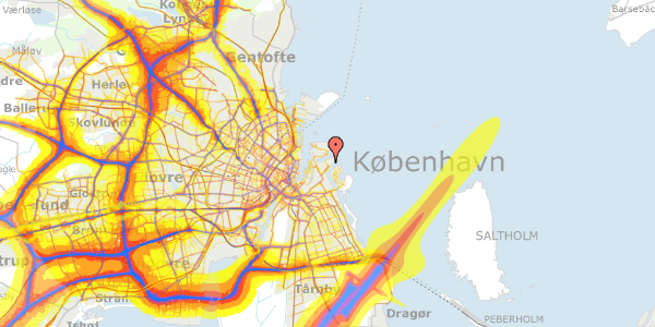 Trafikstøjkort på Vindmøllevej 40, 2300 København S