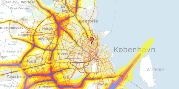 Trafikstøjkort på Henrik Harpestrengs Vej 9, st. , 2100 København Ø