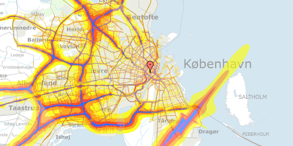 Trafikstøjkort på H.C. Andersens Boulevard 15, st. th, 1553 København V