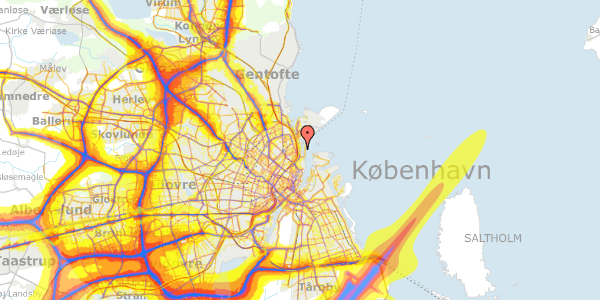 Trafikstøjkort på Amerika Plads 24C, st. , 2100 København Ø