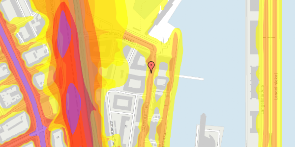 Trafikstøjkort på Dampfærgevej 33, kl. , 2100 København Ø