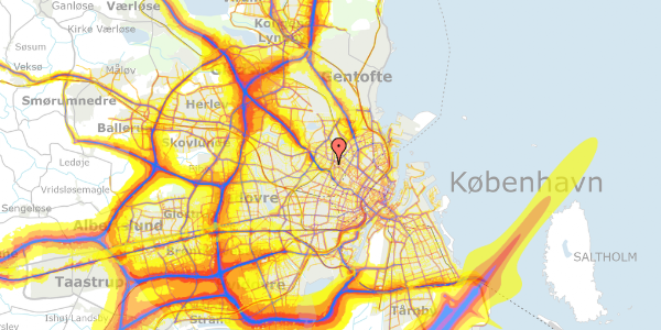 Trafikstøjkort på Falkevej 6, 4. 533, 2400 København NV