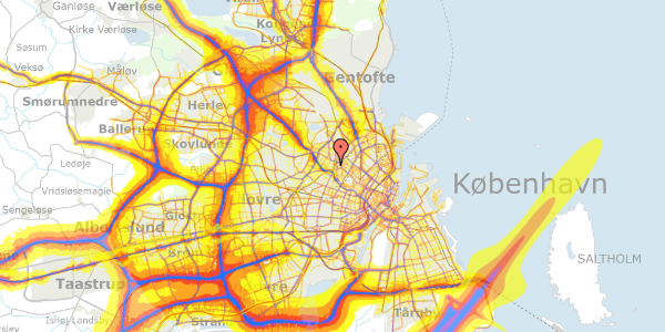 Trafikstøjkort på Svanevej 21, 3. 423, 2400 København NV