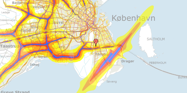 Trafikstøjkort på Ørestads Boulevard 63A, 7. mf, 2300 København S