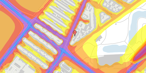 Trafikstøjkort på Øster Farimagsgade 10D, st. , 2100 København Ø